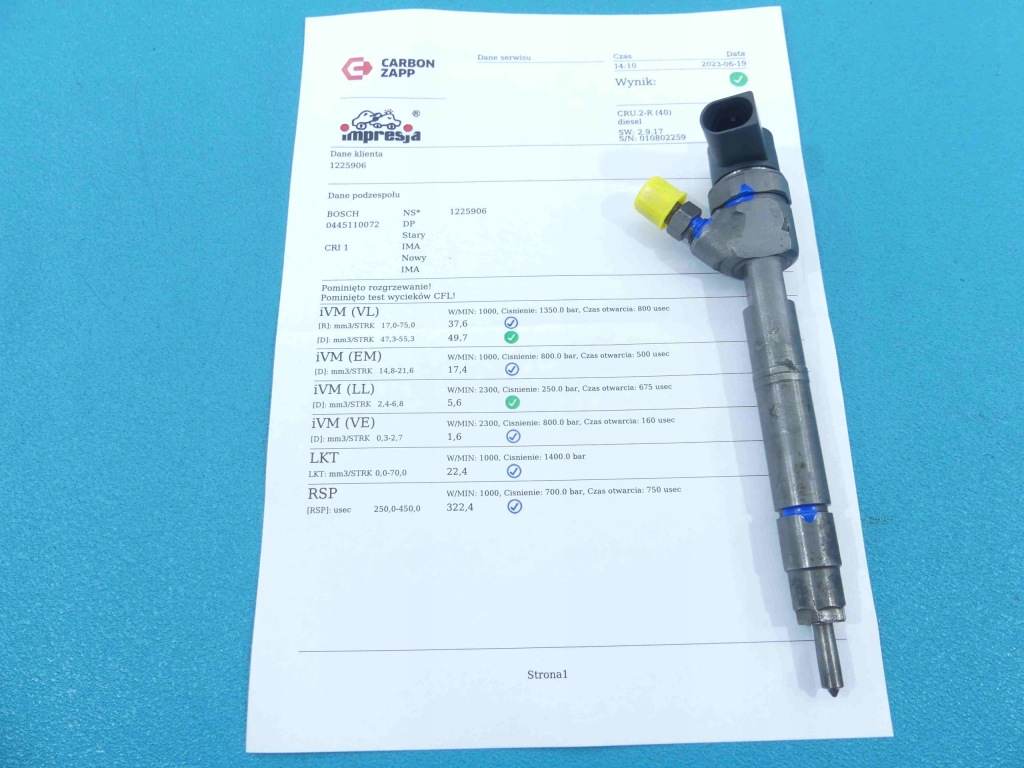 фото №1, Test форсунка mercedes w203 0445110072 2.2 cdi