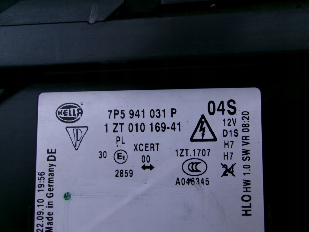 фото №8, Porsche cayenne 7p5 лампа лампи перед ксенон комплект 010r