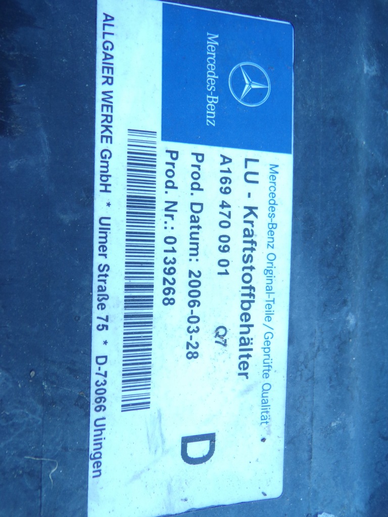 Бак bak пального mercedes w169 дизель w komplecie з насос пального Зі Шроту