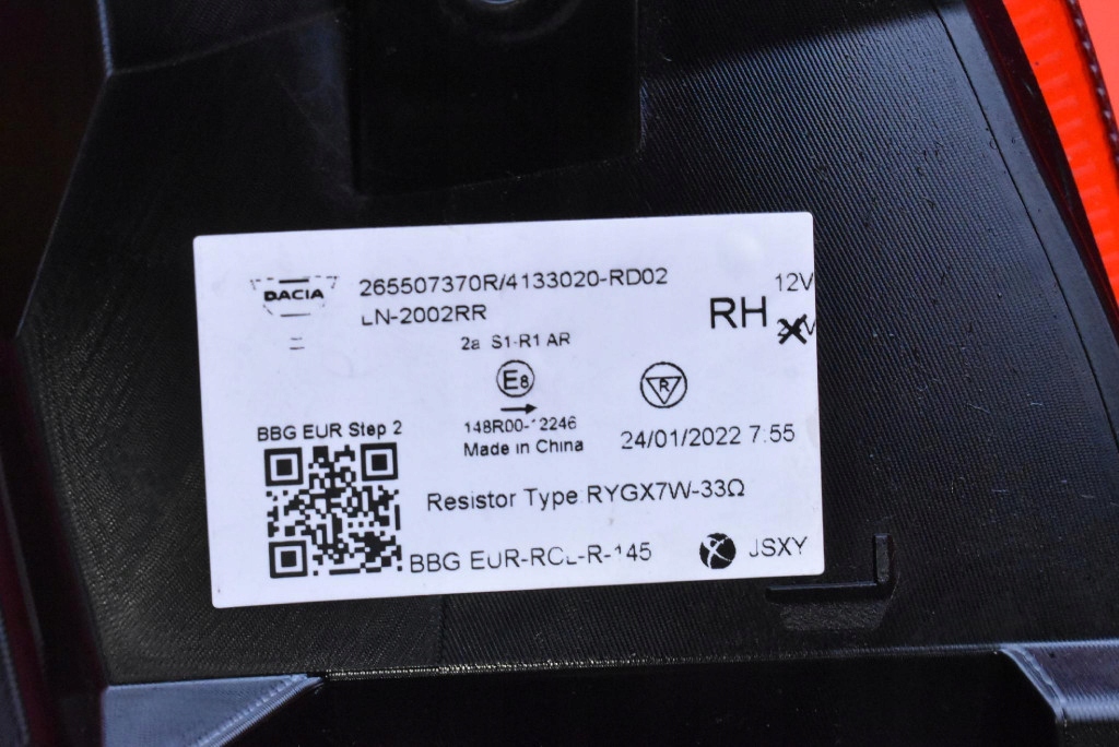 фото №9, Лампа правая задняя задняя 265507370r dacia spring 21-