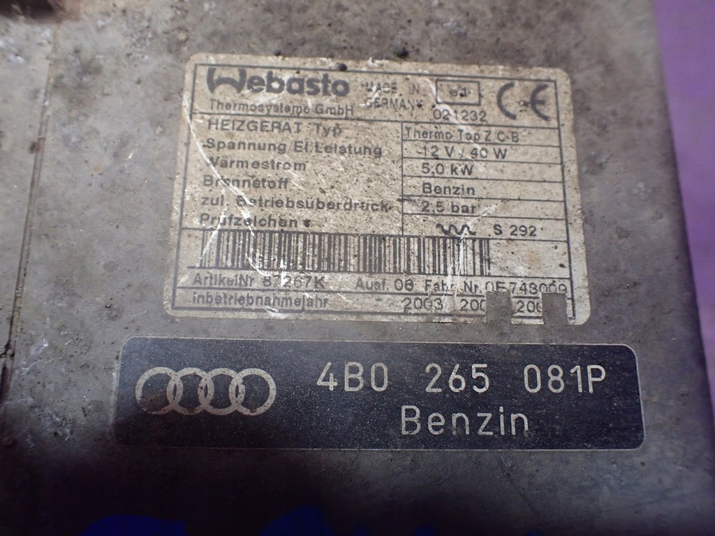 фото №4, Audi a6 c5 01-04 webasto обігрівач 4b0265081p