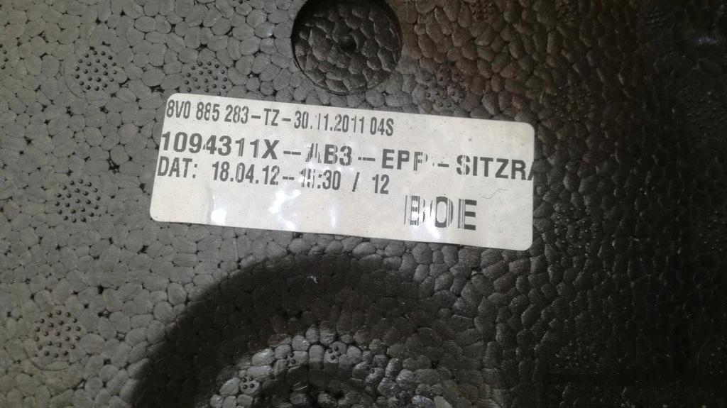 фото №7, Audi a3 8v заднее сиденье задняя задняя сиденье кожа коричневый