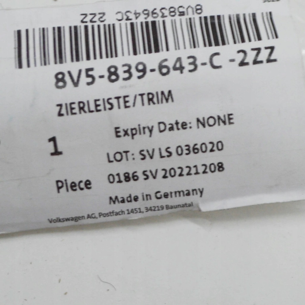 фото №7, Audi a3 sportback 8v молдинг скло двері задніх лівих 8v5839643c2zz oem