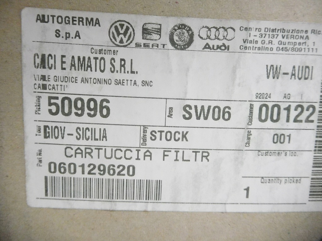 фото №9, Фильтр воздуха vw lt transporter 060129620 orygin