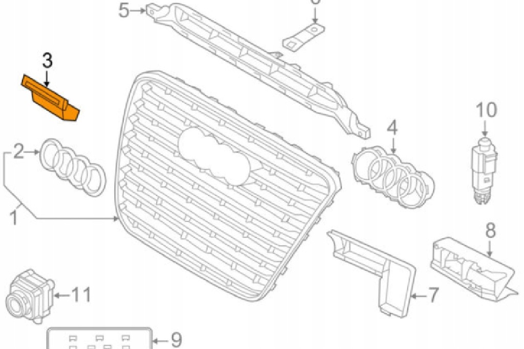 фото №8, Audi a8 d4 передній бампер емблема решітка радіатора значок 4h0853740a оригінальний