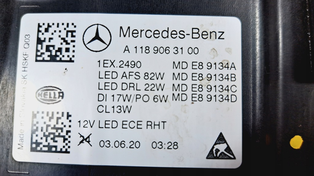 фото №12, Mercedes cla w 118 лампа ліва full led multibeam a1189063100