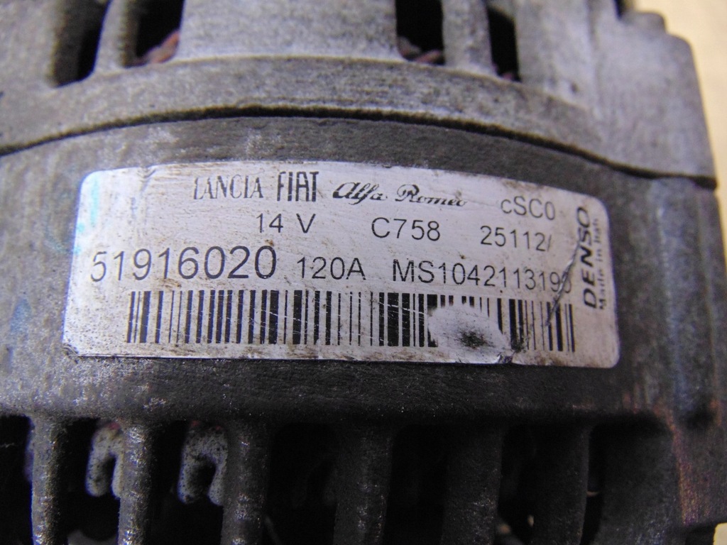 фото №10, Генератор opel combo d 1.3 cdti 51916020 120a