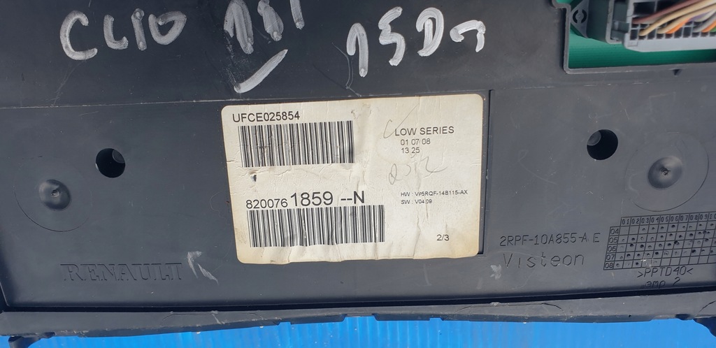 фото №5, Renault clio iii 1.5 dci лічильник прилади 8200761859 n
