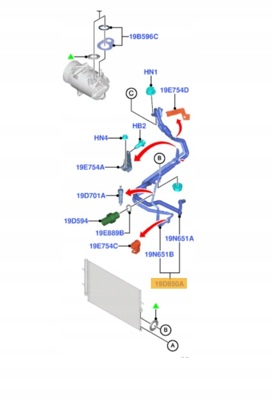 фото №1, Ford transit tourneo custom 2014- шланг кондиционера
