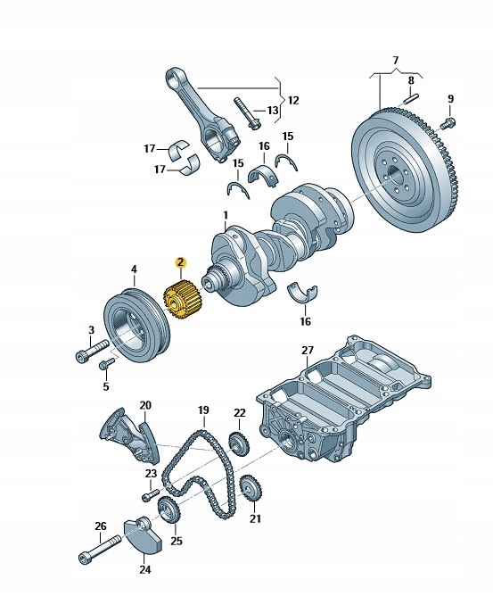 фото №10, Колесо зубчатое вала коленчатого do vw golf 1,6/2,0