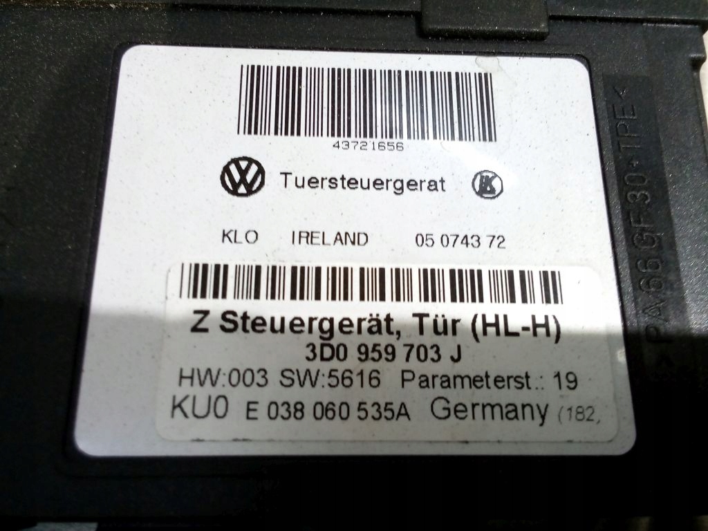 фото №5, Vw phaeton i подъемник стекло левый задняя задний доводчик