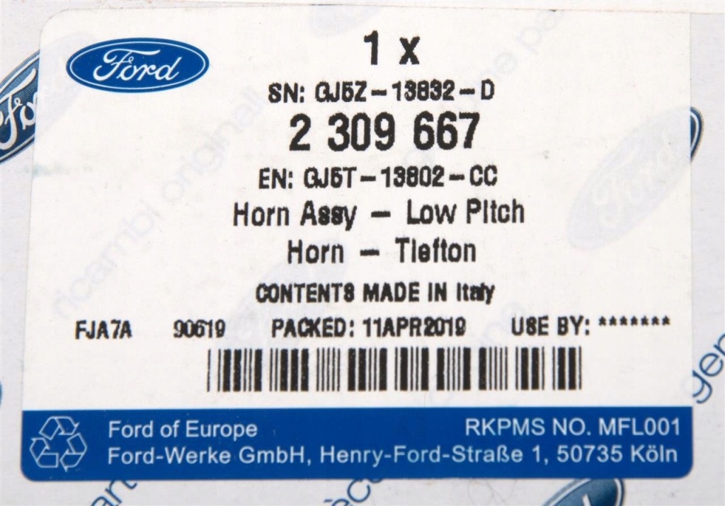 фото №10, Клаксон сигнал звуковий kuga 2012-20 _ ford оригінальний номер _ 2309667 _ gj5t-13802-cc