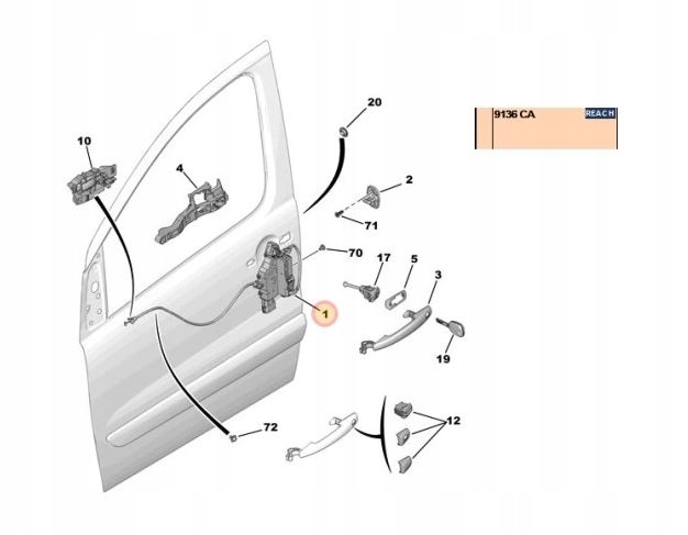 фото №9, Оригінальний номер jumpy expert scudo 2007- замок правих двері