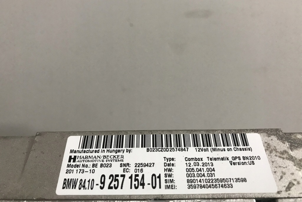 фото №1, Модуль блютуз bmw 3 f30, f80 9257154 2.0l бензиновий 180kw 2013