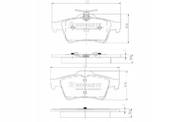 фото №1, Nipparts гальмівні колодки гальмівні mazda 3 1.4 bk