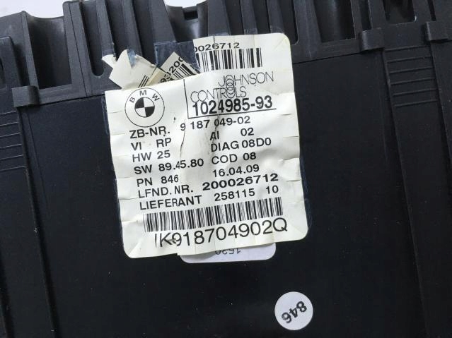 фото №9, Лічильник прилади bmw seria 1 e81 e82 e88 e87 9187049