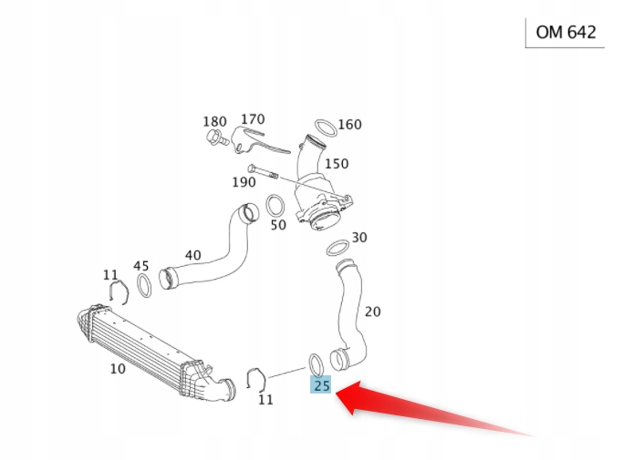 фото №1, Уплотнительное кольцо трубка трубы интеркулер mercedes aso