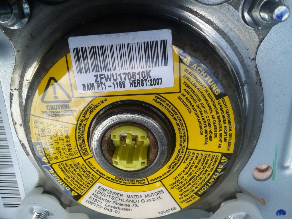 фото №9, Подушки безопасности воздушные ремни датчик комплект mazda 6 gg gy kombi 02-07