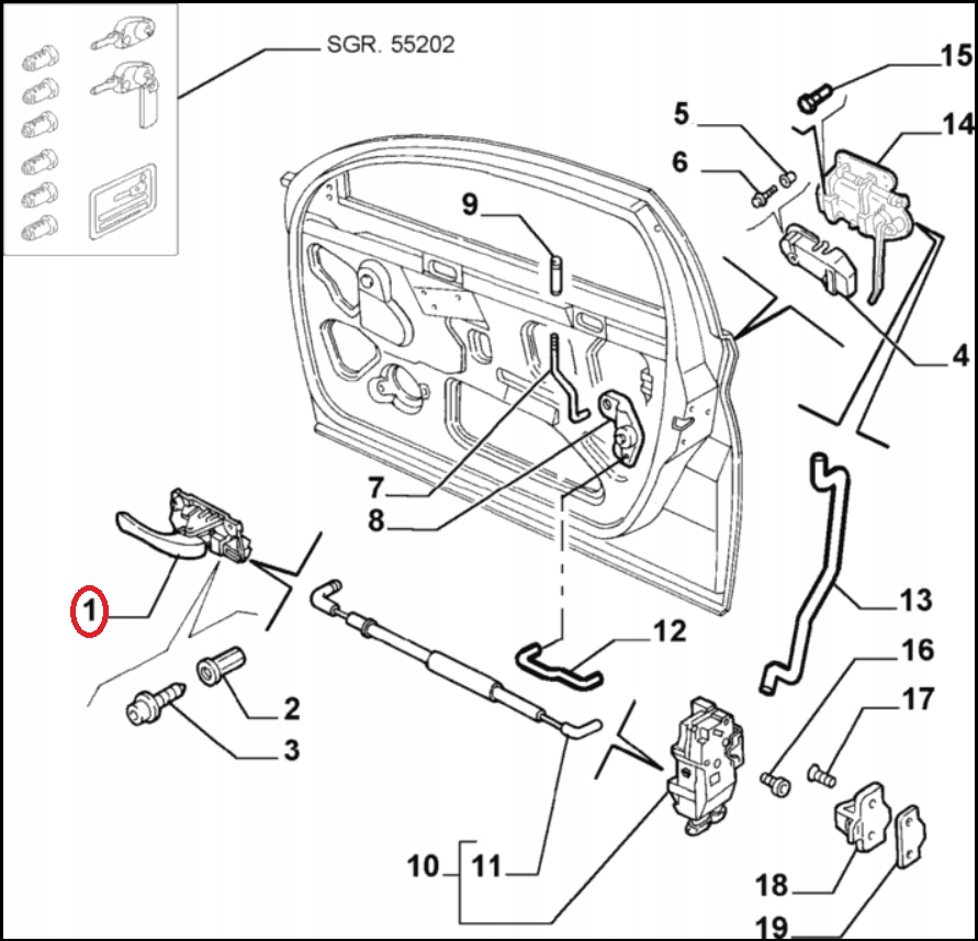 фото №2, Ручка внутрішня alfa romeo оригінальний номер 156017082
