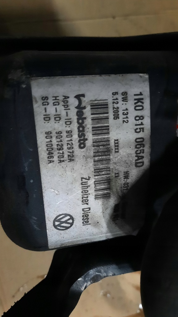 фото №5, Webasto volkswagen touran 1.9d 1ko815065ad