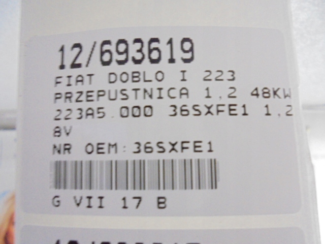 фото №8, Fiat doblo i 223 дроссельная заслонка 1.2b 48kw 223a5.000 36sxfe1