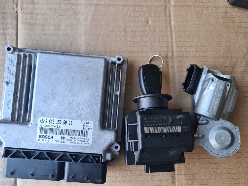 фото №1, Mercedes w203 w209 блок керування замок запалювання блокування 2,2 набір стартовий