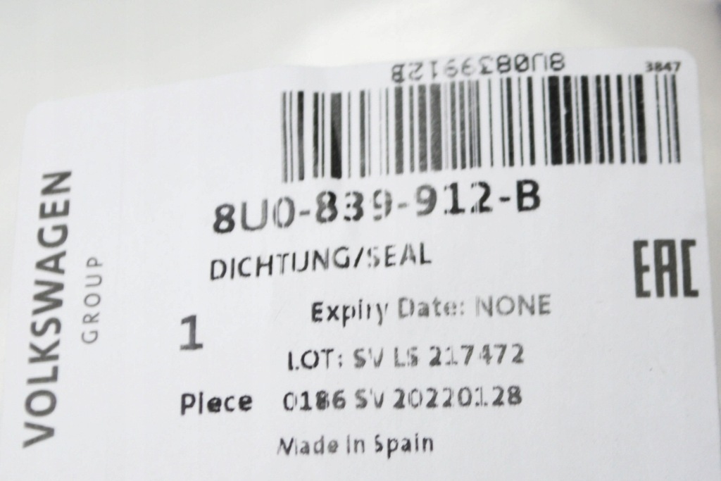 фото №10, Audi q3 8u прокладка двері задніх правих гумовий nowa оригінальна 8u083991