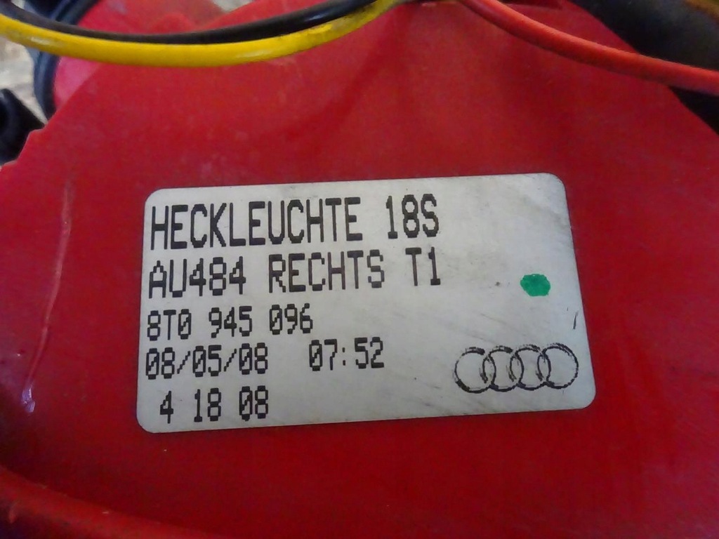фото №10, Audi s5 a5 8t 3d coupe cabrio лампа правая задняя задняя 8t0945096
