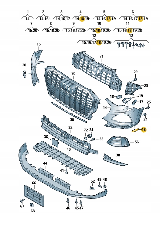 фото №1, Заглушка розпилювача бампера перед audi q3 ліва