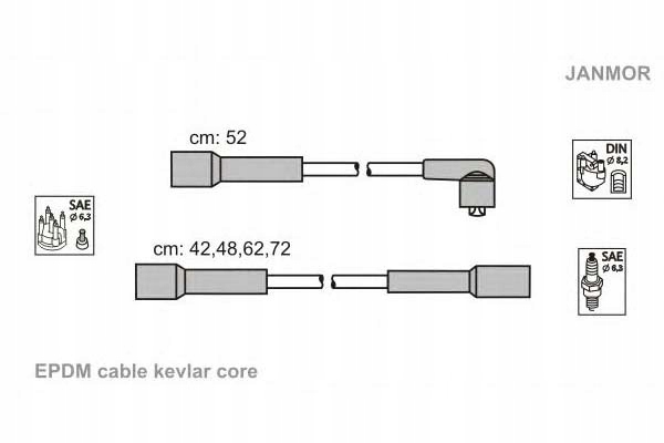 фото №1, Janmor дроти запалювання kpl. fiat