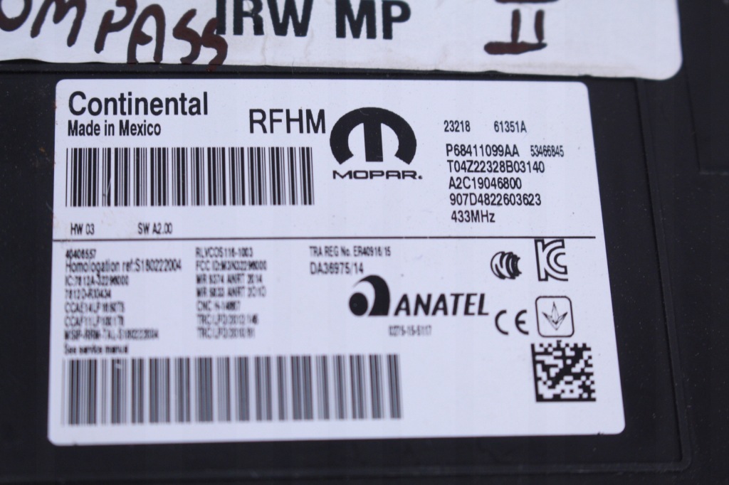 фото №3, Модуль блок управления keyless jeep compass ii 1.4 i