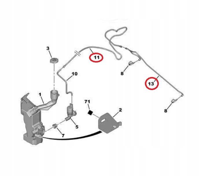 фото №13, Шланг шланг розпилювача вікон peugeot 407 оригінальний номер