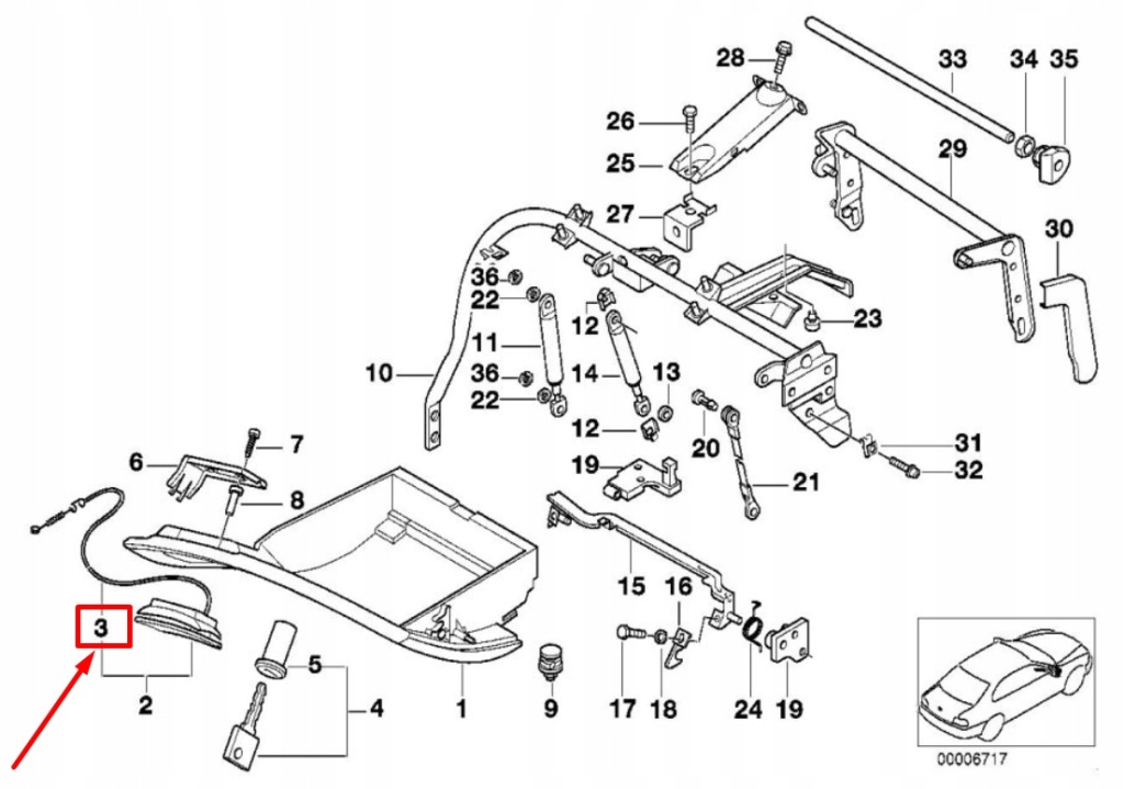 фото №8, Bmw 7 e38 трос трос замка бардачка na рукавички 8172266 51168172266