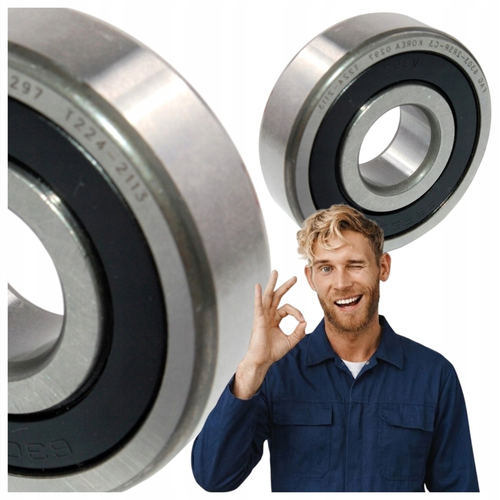 фото №1, Jednorzędowe подшипник kulkowe генератора fag 6303-2rsr-c3