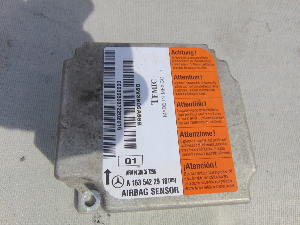 Набір подушка безпеки заглушка ремені датчик mercedes ml w163 рестайлінг  4.0cdi v8 європа Ціна