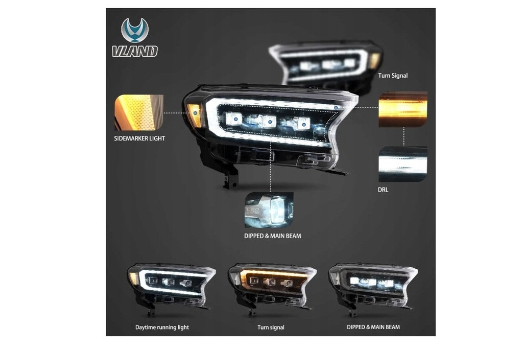 фото №15, Ford ranger v 5 mk5 lift 16- лампа лампы vland full led neon тюнинг