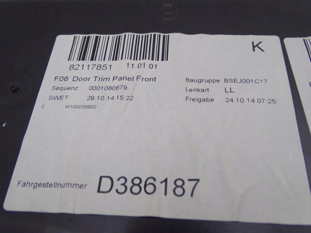 фото №7, Bmw 6 m6 f06 10-18 обшивка обивка дверь левый перед czerwona кожа europa