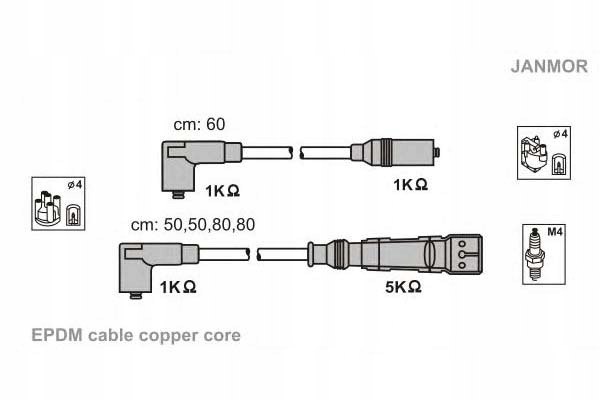 фото №2, Провода зажигания kpl. vw janmor