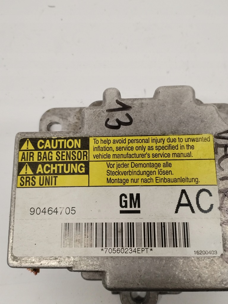 фото №3, Модуль блок керування датчик подушка безпеки opel vectra 90464705