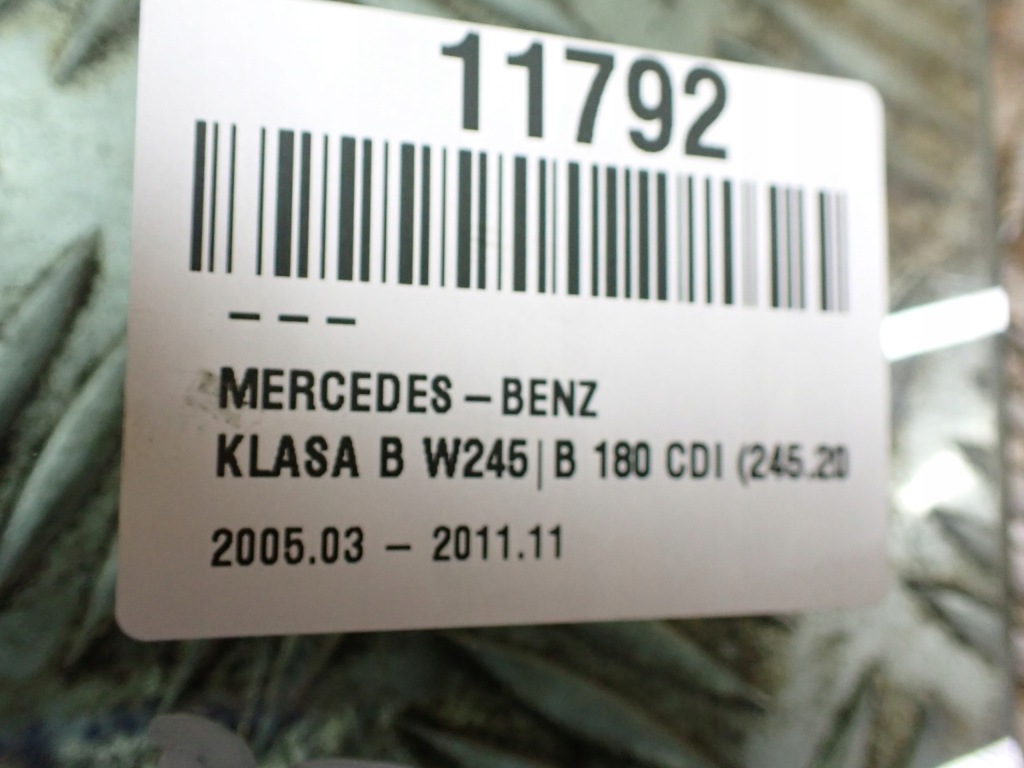 Скло двері правий задній mercedes b 180 w245 2.0cdi 2007r 191 11792 Зі Шроту