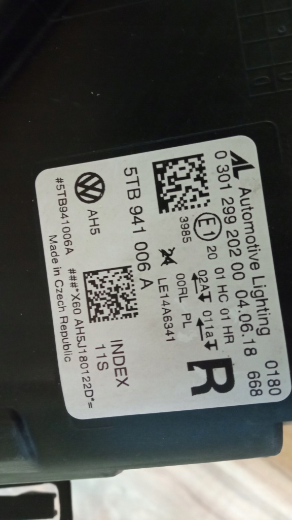 фото №5, Лампа перед vw touran 5tb