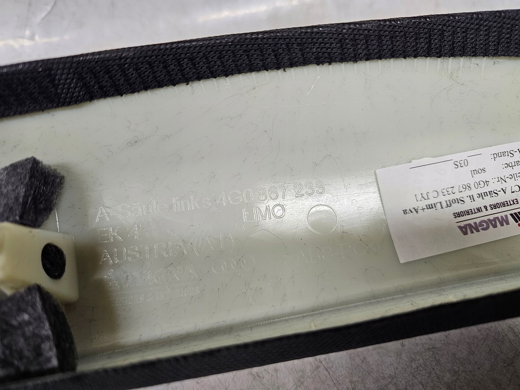 фото №11, Audi a6 c7 захист стійка скло лобове ліва s-line 4g0867233c