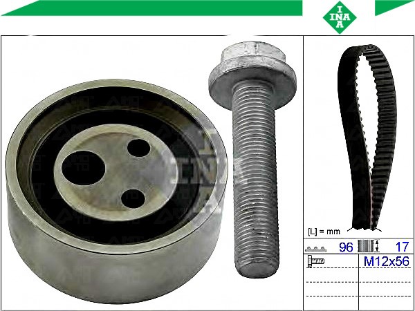 фото №2, Комплект - набір ремінь розподільного валу [ina]
