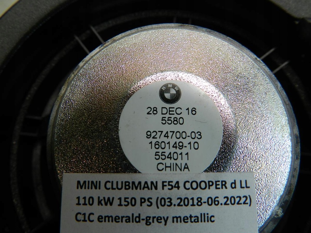фото №3, Mini clubman f54 динамик дверь левый задняя 9274700