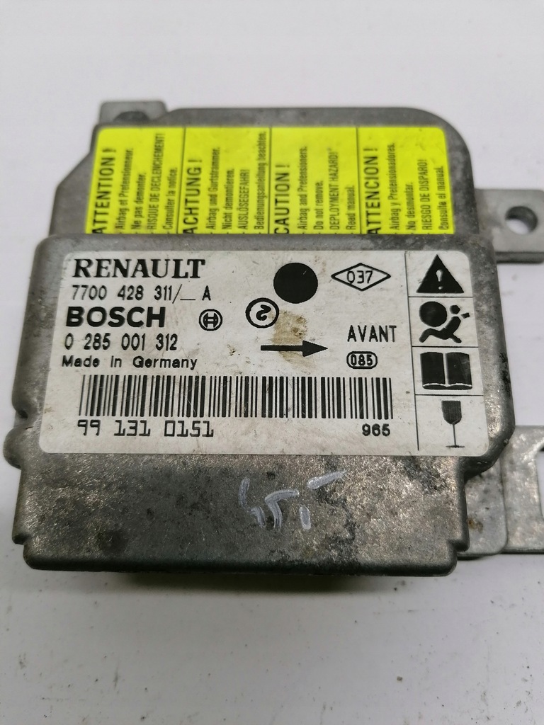фото №1, Модуль подушка безпеки renault clio 0285001312