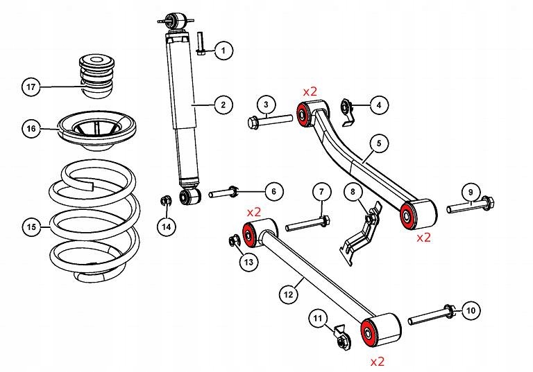 Полиуретан втулки ремонт jeep wrnagler jk 07-18 Киев