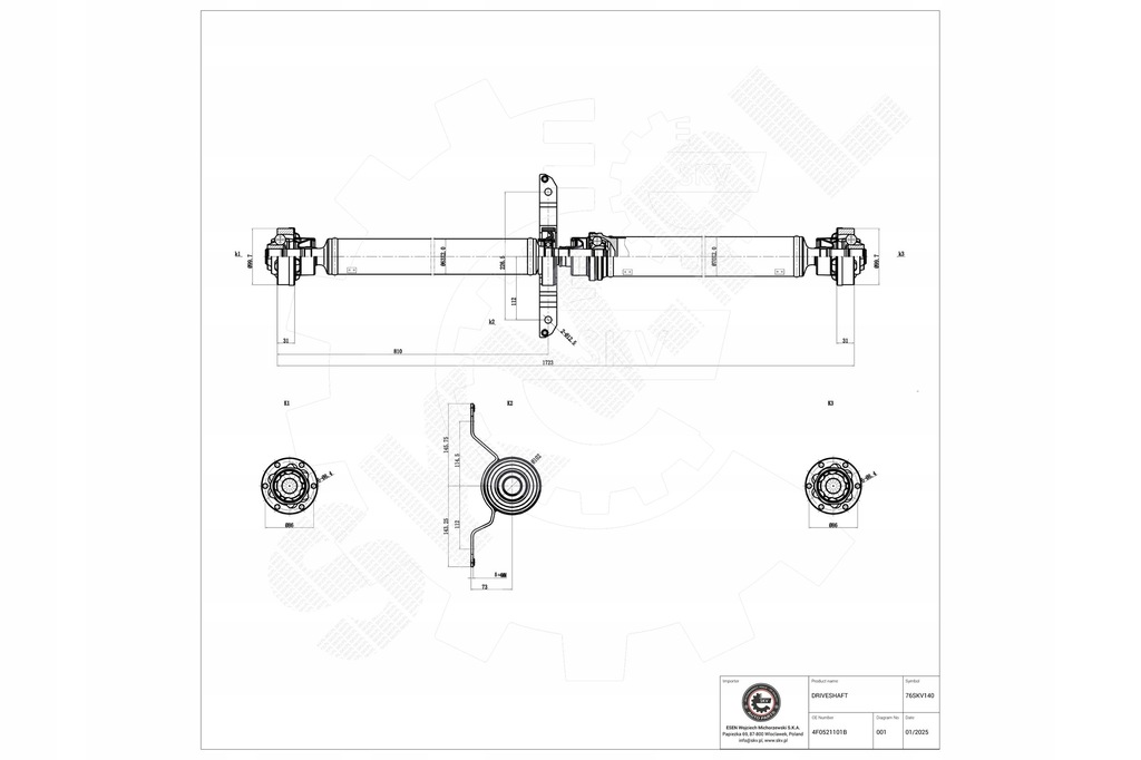 фото №1, Skv wał привідний - audi a6 c6 - 4f0521101b