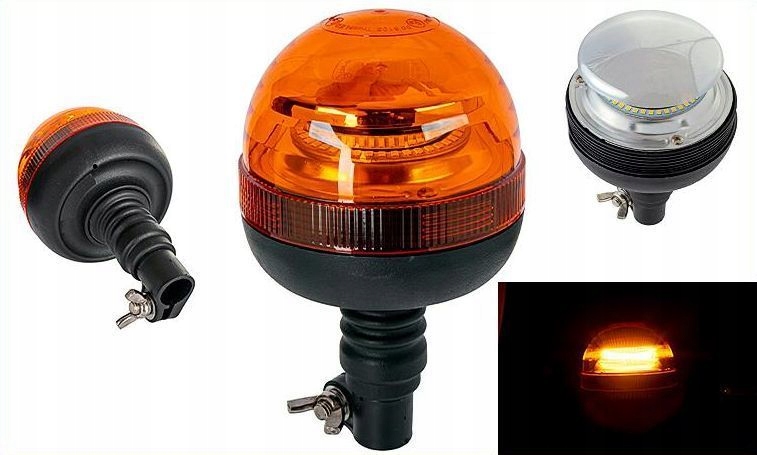 фото №4, Лампа błyskowa kogut 36 led 12/24v flex + штифт typ o кронштейн лампи