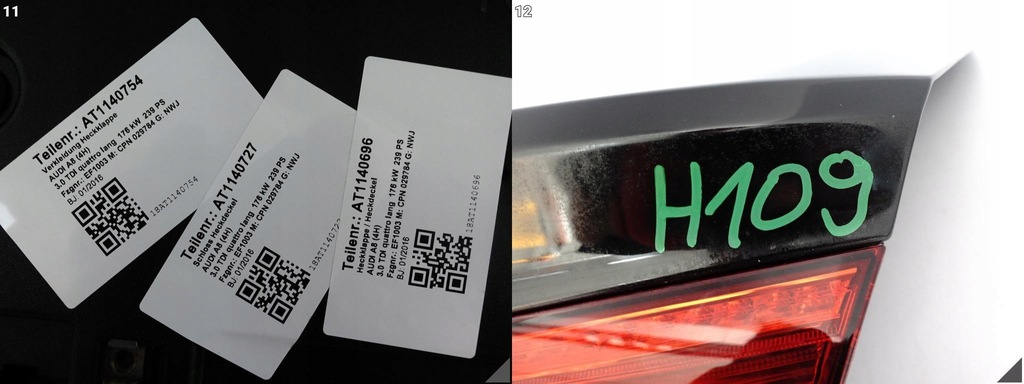 фото №12, Audi a8 a8l s8 4h0 4hl d4 13-17 кришка багажника кришка багажника + лампи usa ly9t