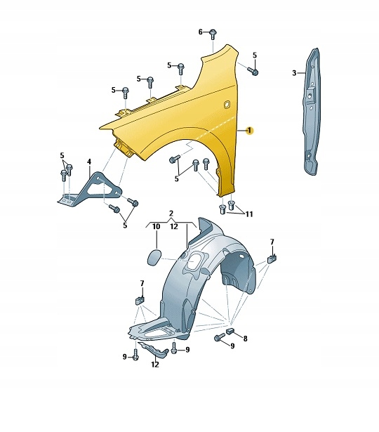 фото №1, Крила правий перед skoda rapid оригінал оригінальний номер do фарбування
